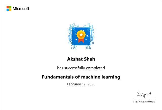 Microsoft Fundamentals of Machine Learning (Badge) - 2025