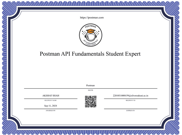 Postman API Fundamentals Student Expert Certification - 2024