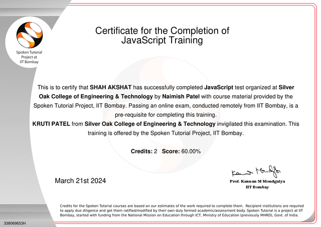 Spoken Tutorials - JavaScript - 2024