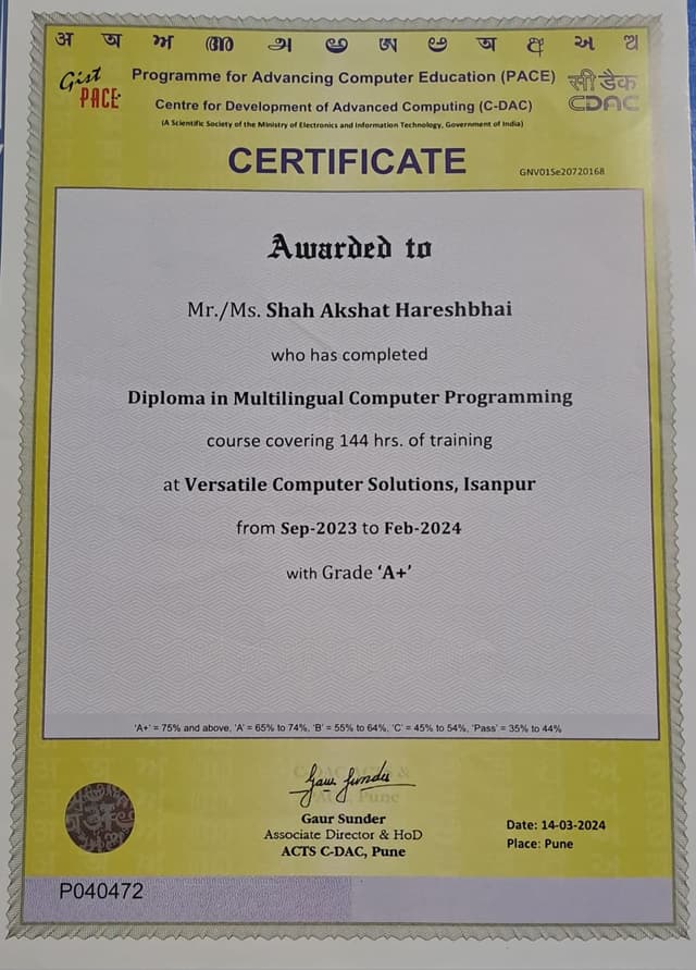 Diploma in Multilingual Computer Programming - 2024
