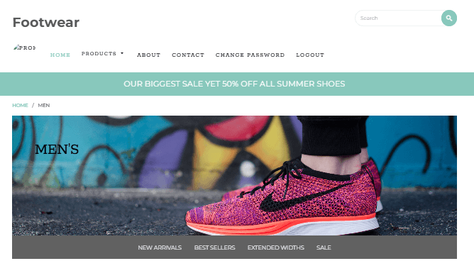 Footwear E-commerce Website